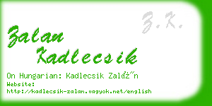 zalan kadlecsik business card